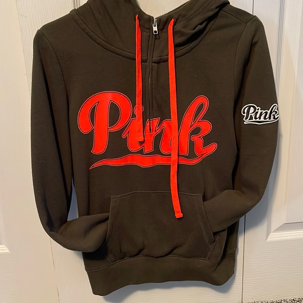 PINK 1/4 zip hoodie
